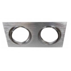 Foco basculante cuadrado empotrar Aluminio texturizado, para 2 Lámparas AR111/QR111